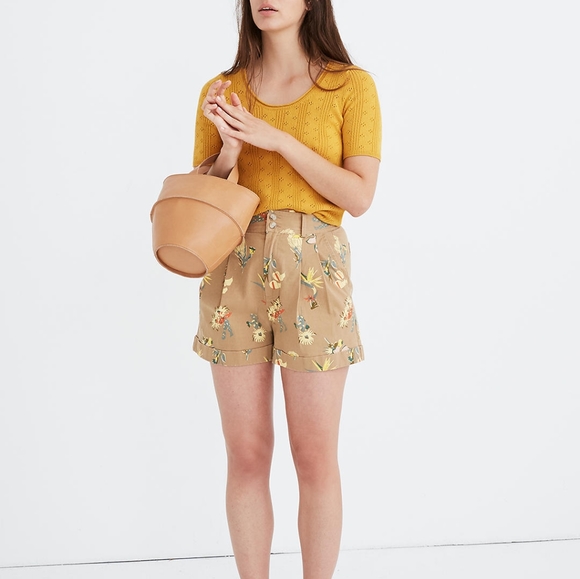 Madewell Tops - Madewell Yellow Pointelle Willford Sweater Tee XL